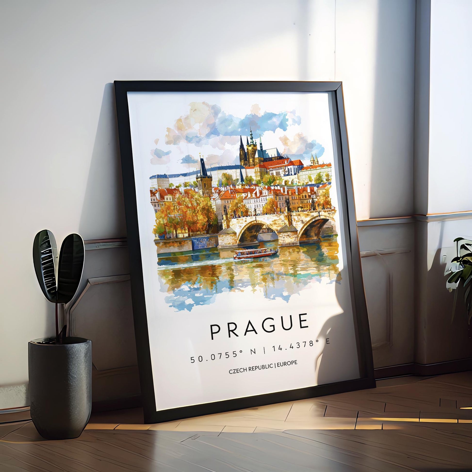 Prague Watercolor Poster Wall Art Prague Wall Hanging Home Décor Prague Gift Art Lovers Czech Republic Wall Art
