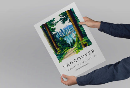 Vancouver Watercolor Poster Wall Art Vancouver Wall Hanging Home Décor Vancouver Gift Art Lovers Canada Wall Art