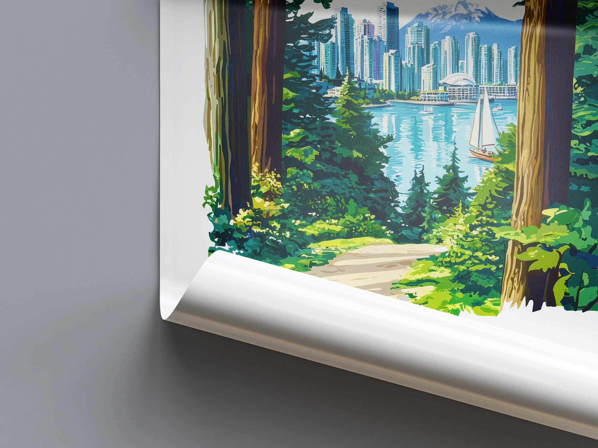 Vancouver Watercolor Poster Wall Art Vancouver Wall Hanging Home Décor Vancouver Gift Art Lovers Canada Wall Art