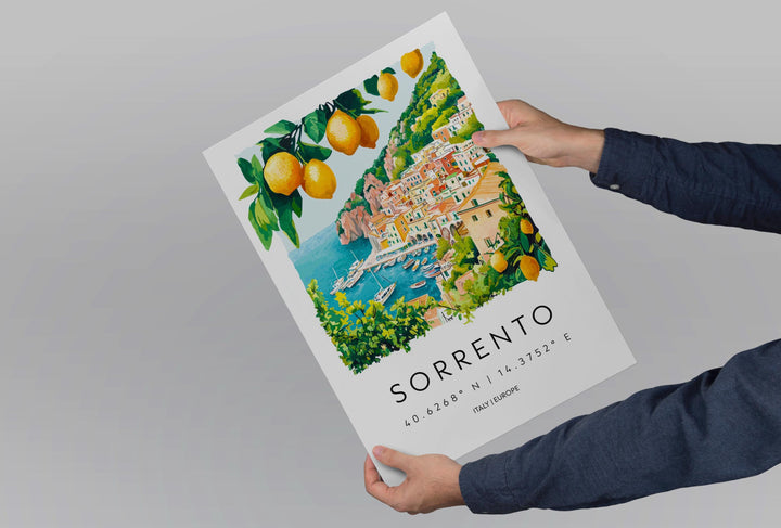 Sorrento watercolor poster Wall Art Sorrento Wall Hanging Home Décor Sorrento Gift Art Lovers Italy Art Lover Gift