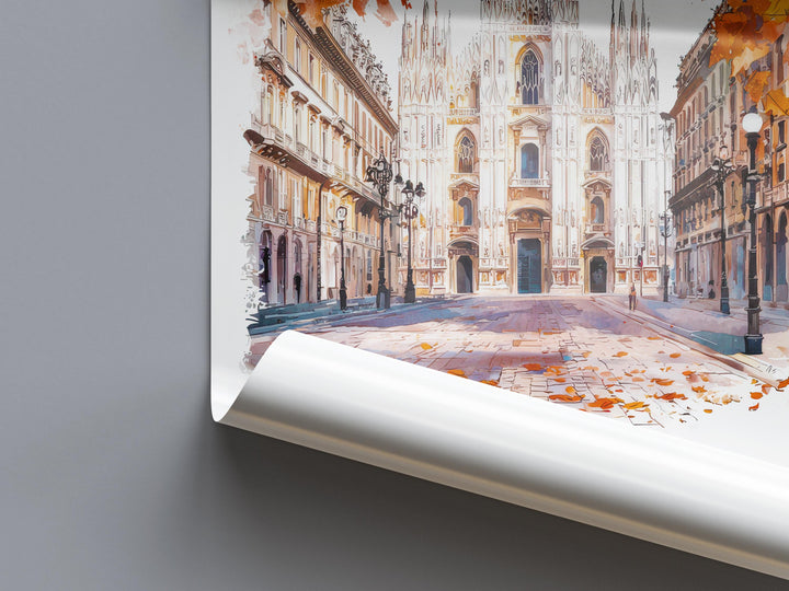 Milan watercolor poster Wall Art Milan Wall Hanging Home Décor Milan Gift Art Lovers Italy Art Lover Gift