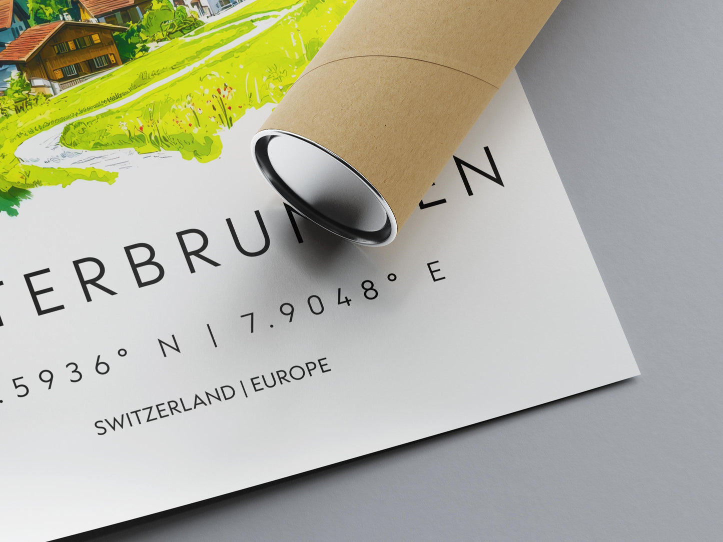 Lauterbrunnen Watercolor Poster Wall Art Lauterbrunnen Wall Hanging Home Décor Lauterbrunnen Gift Art Lovers Switzerland Wall Art