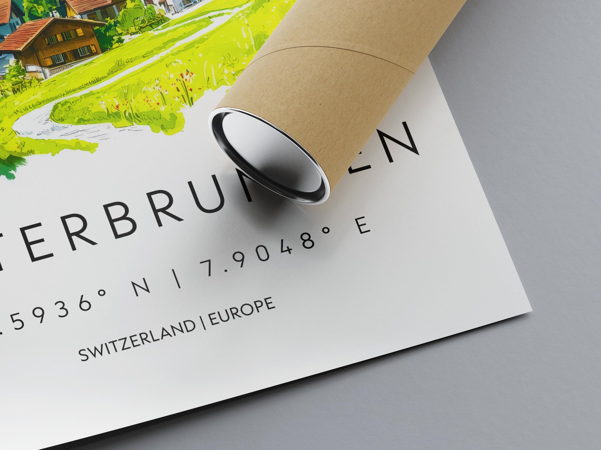 Lauterbrunnen Watercolor Poster Wall Art Lauterbrunnen Wall Hanging Home Décor Lauterbrunnen Gift Art Lovers Switzerland Wall Art