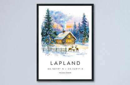 Lapland Watercolor Poster Wall Art Lapland Wall Hanging Home Décor Lapland Gift Art Lovers Finland Wall Art