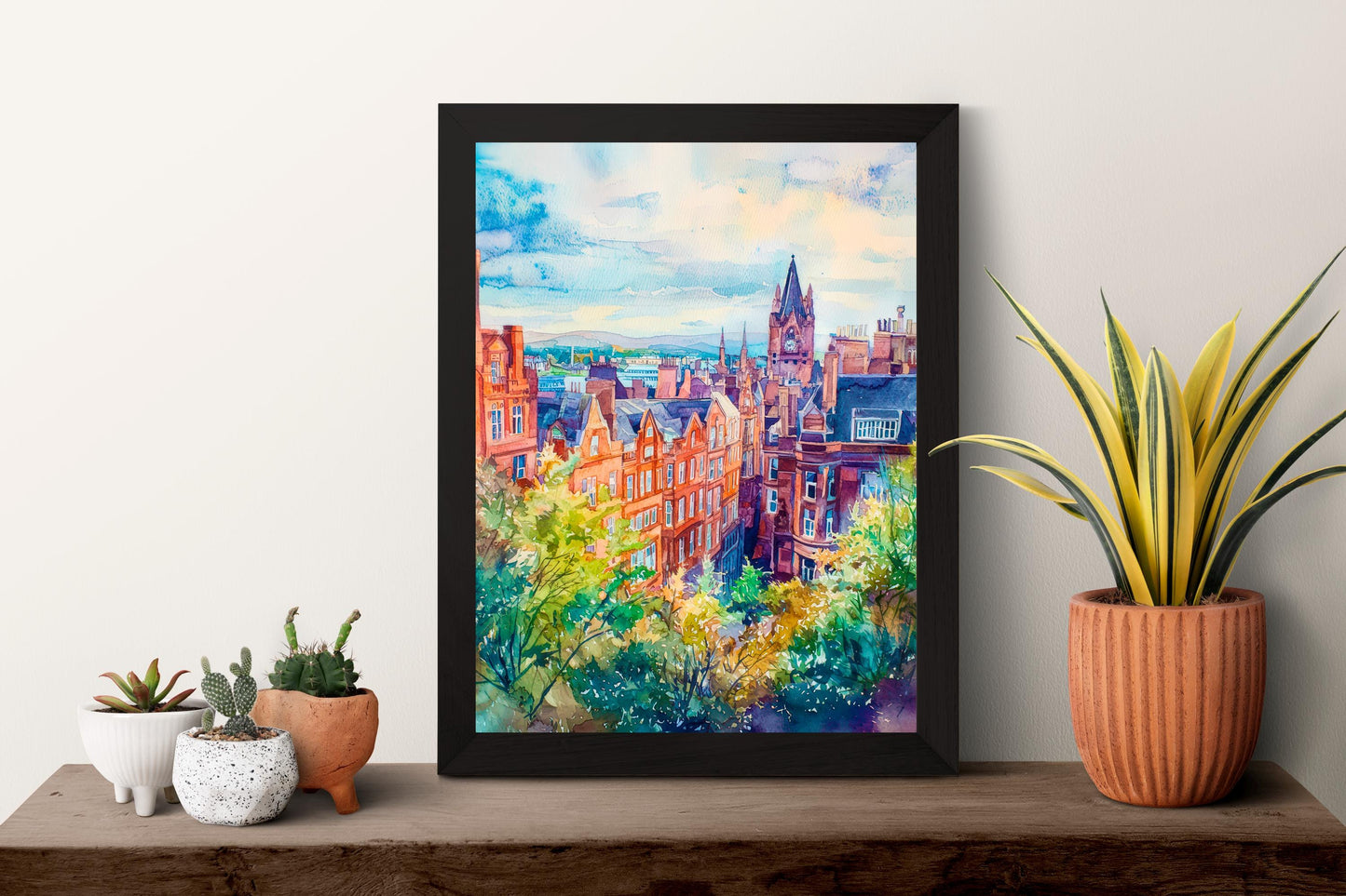 Glasgow watercolor poster Wall Art Glasgow Wall Hanging Home Décor Glasgow Gift Art Lovers Scotland Art Lover Gift Scotland wall art