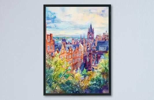 Glasgow watercolor poster Wall Art Glasgow Wall Hanging Home Décor Glasgow Gift Art Lovers Scotland Art Lover Gift Scotland wall art