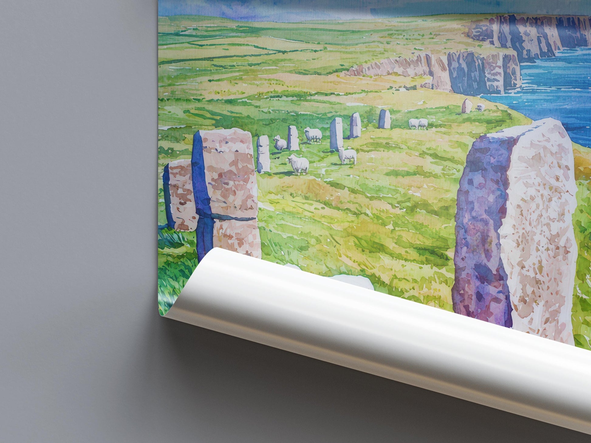 Orkney Islands watercolor poster Wall Art Orkney Islands Wall Hanging Home Décor Orkney Islands Gift Art Lovers Scotland Art Lover Gift