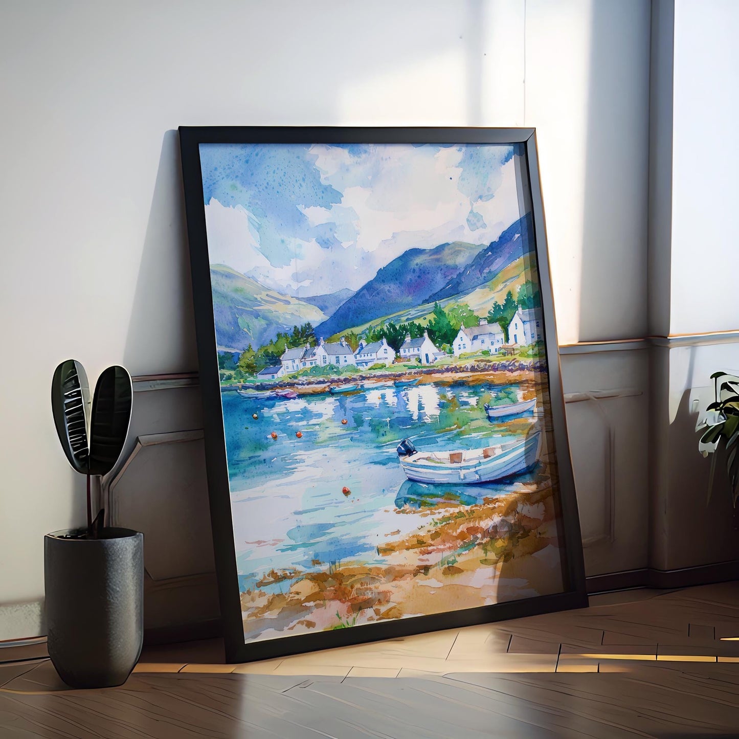 Ullapool watercolor poster Wall Art Ullapool Wall Hanging Home Décor Ullapool Gift Art Lovers Scotland Art Lover Gift Scotland wall art