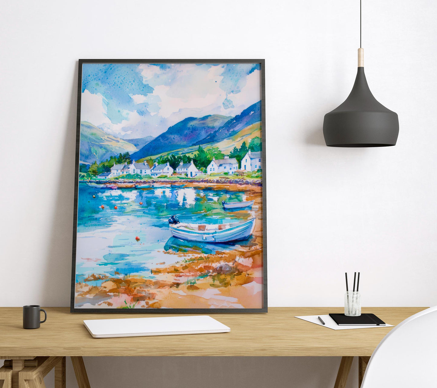 Ullapool watercolor poster Wall Art Ullapool Wall Hanging Home Décor Ullapool Gift Art Lovers Scotland Art Lover Gift Scotland wall art