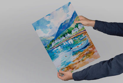 Ullapool watercolor poster Wall Art Ullapool Wall Hanging Home Décor Ullapool Gift Art Lovers Scotland Art Lover Gift Scotland wall art