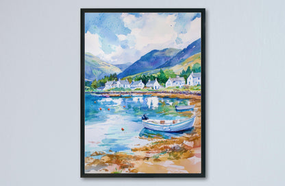 Ullapool watercolor poster Wall Art Ullapool Wall Hanging Home Décor Ullapool Gift Art Lovers Scotland Art Lover Gift Scotland wall art