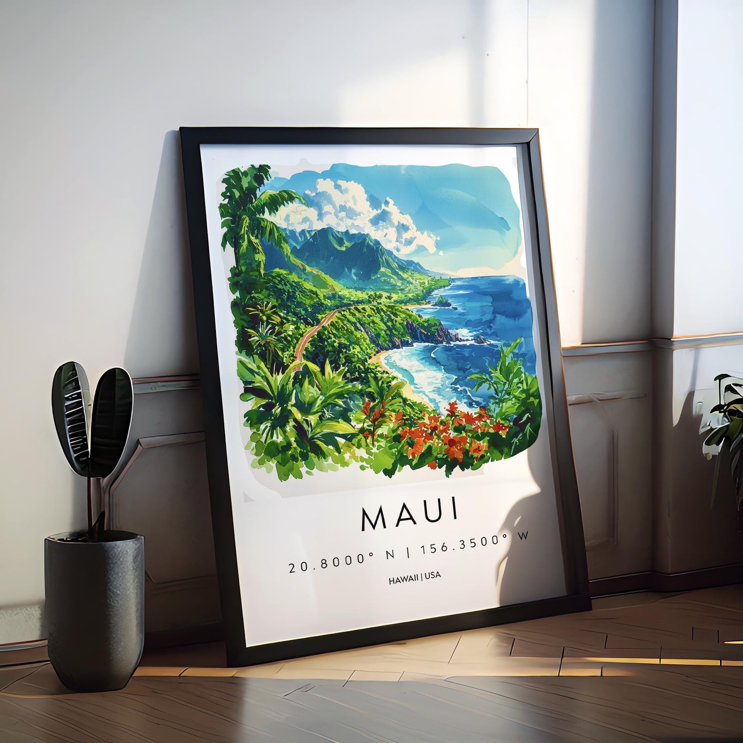 Maui watercolor poster Wall Art Maui Wall Hanging Home Décor Maui Gift Art Lovers Hawaii Art Lover Gift Hawaii wall art