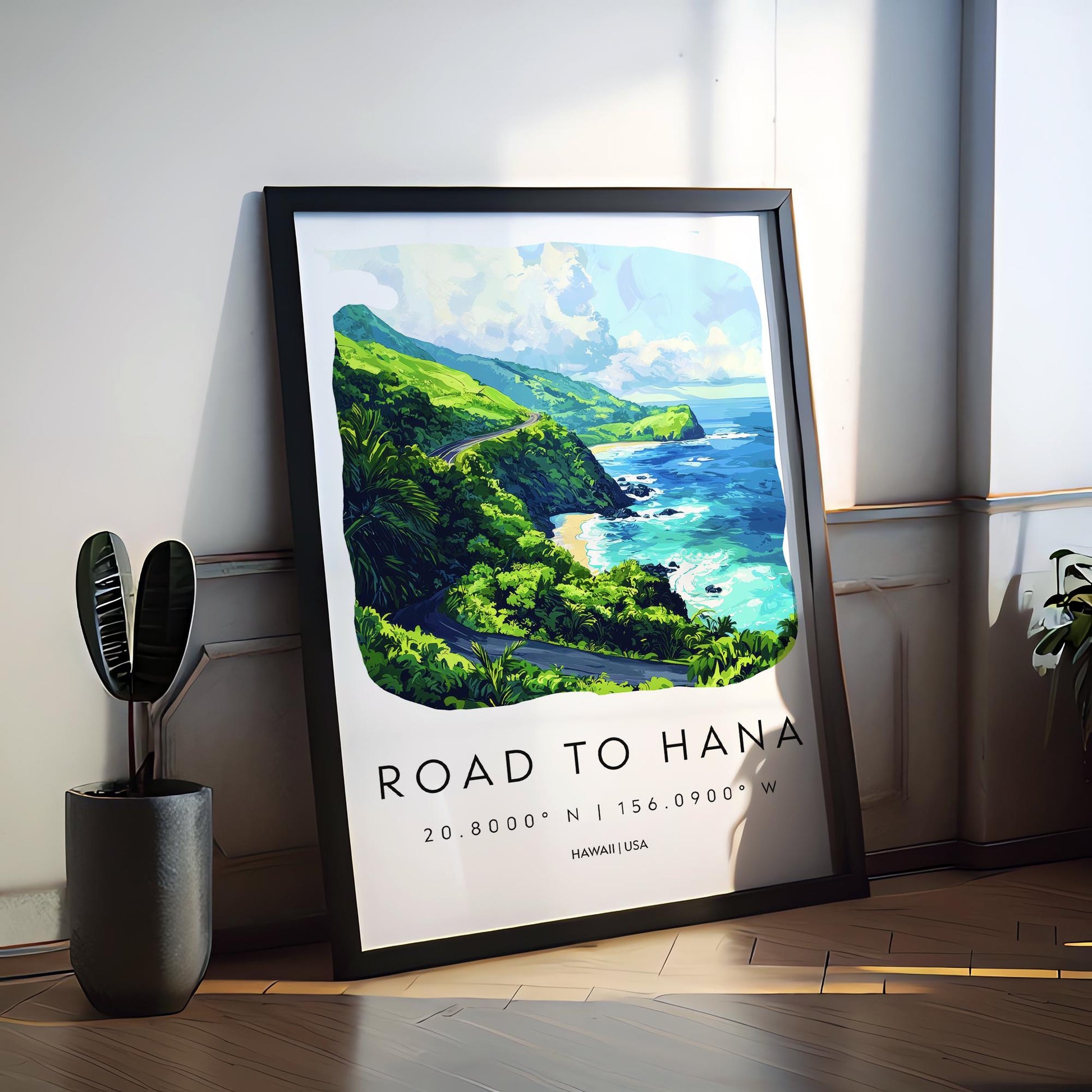 Road to Hana watercolor poster Wall Art Road to Hana Wall Hanging Home Décor Road to Hana Gift Art Lovers Hawaii Art Lover Gift Hawaii