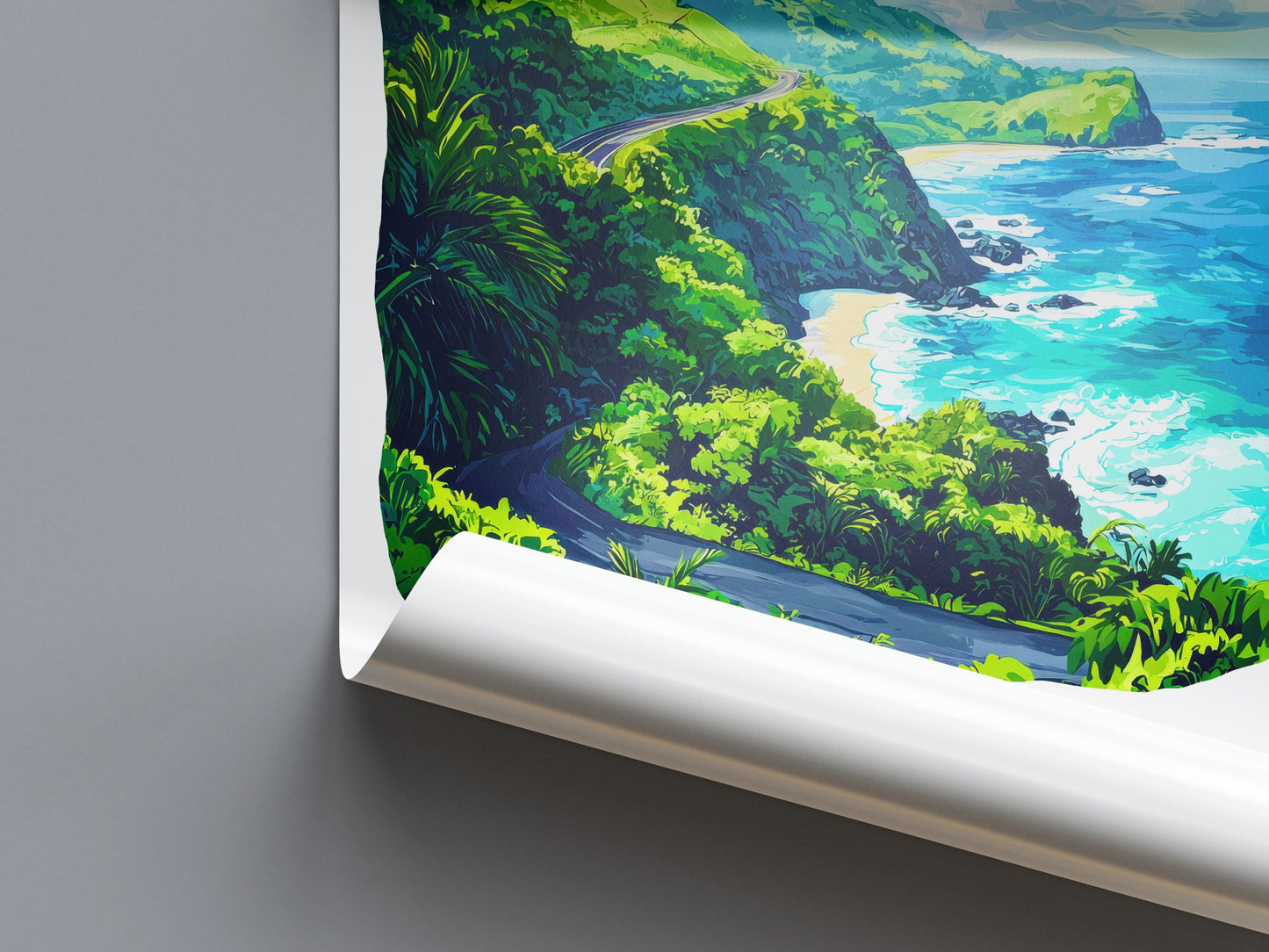 Road to Hana watercolor poster Wall Art Road to Hana Wall Hanging Home Décor Road to Hana Gift Art Lovers Hawaii Art Lover Gift Hawaii