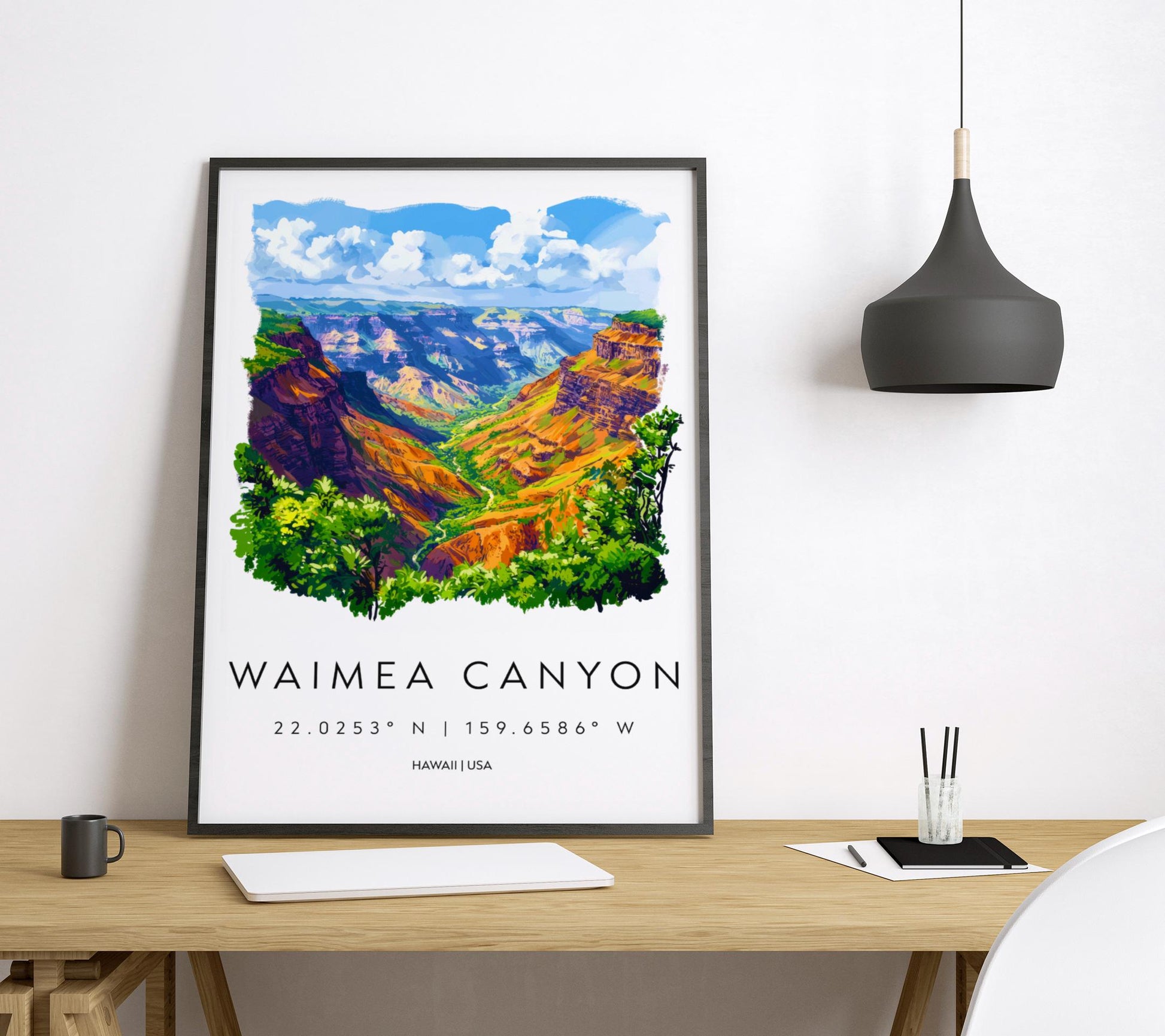 Waimea Canyon watercolor poster Wall Art Waimea Canyon Wall Hanging Home Décor Waimea Canyon Gift Art Lovers Hawaii Art Lover Gift