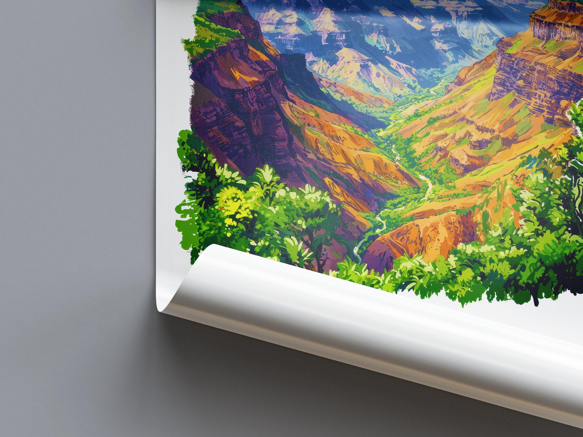Waimea Canyon watercolor poster Wall Art Waimea Canyon Wall Hanging Home Décor Waimea Canyon Gift Art Lovers Hawaii Art Lover Gift
