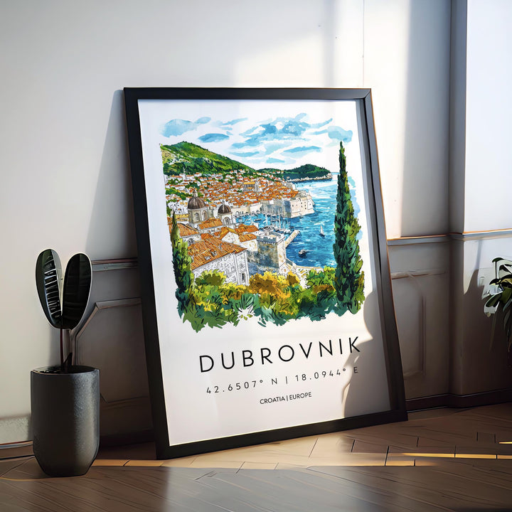 Dubrovnik Watercolor Poster Wall Art Dubrovnik Wall Hanging Home Décor Dubrovnik Gift Art Lovers Croatia Wall Art