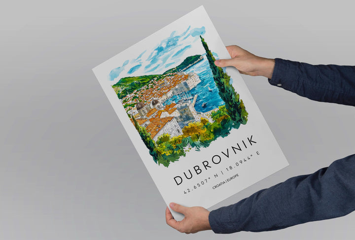 Dubrovnik Watercolor Poster Wall Art Dubrovnik Wall Hanging Home Décor Dubrovnik Gift Art Lovers Croatia Wall Art