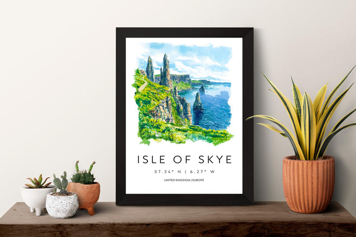 Isle of Skye Watercolor Poster Wall Art Isle of Skye Wall Hanging Home Décor Isle of Skye Gift Art Lovers Scotland Wall Art