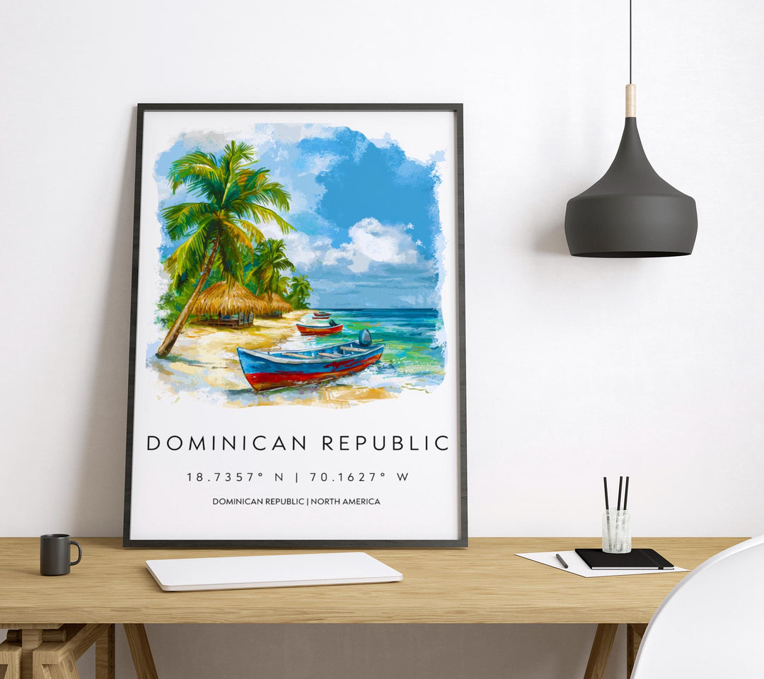 Dominican Republic Watercolor Poster Wall Art Dominican Republic Wall Hanging Home Décor Dominican Republic Gift Art Lovers