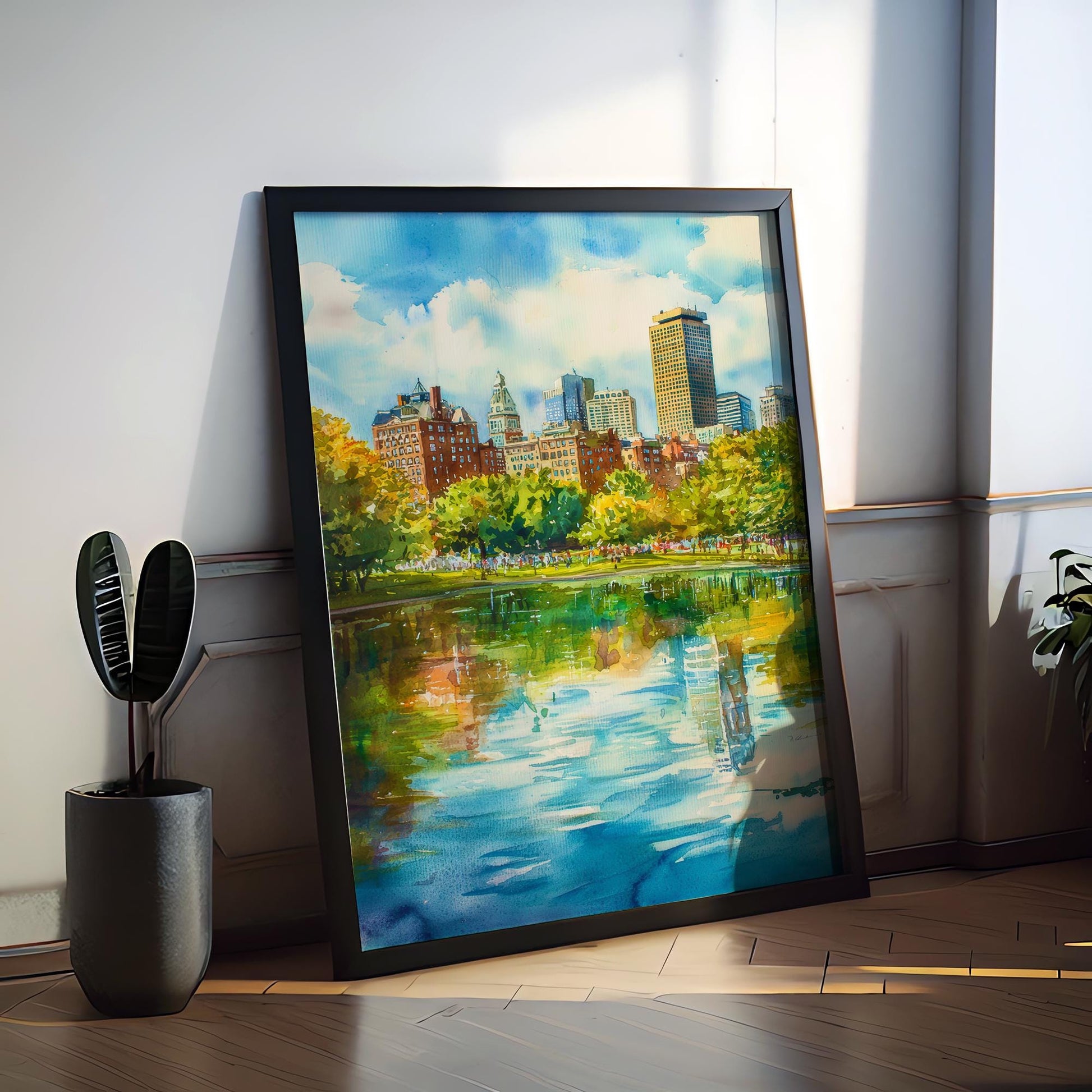 Boston watercolor poster Wall Art Boston Wall Hanging Home Décor Boston Gift Art Lovers Massachusetts Art Lover Gift Massachusetts wall art