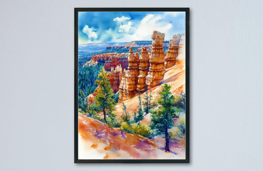Bryce Canyon watercolor poster Wall Art Bryce Canyon Wall Hanging Home Décor Bryce Canyon Gift Art Lovers Utah Art Lover Gift Utah wall art