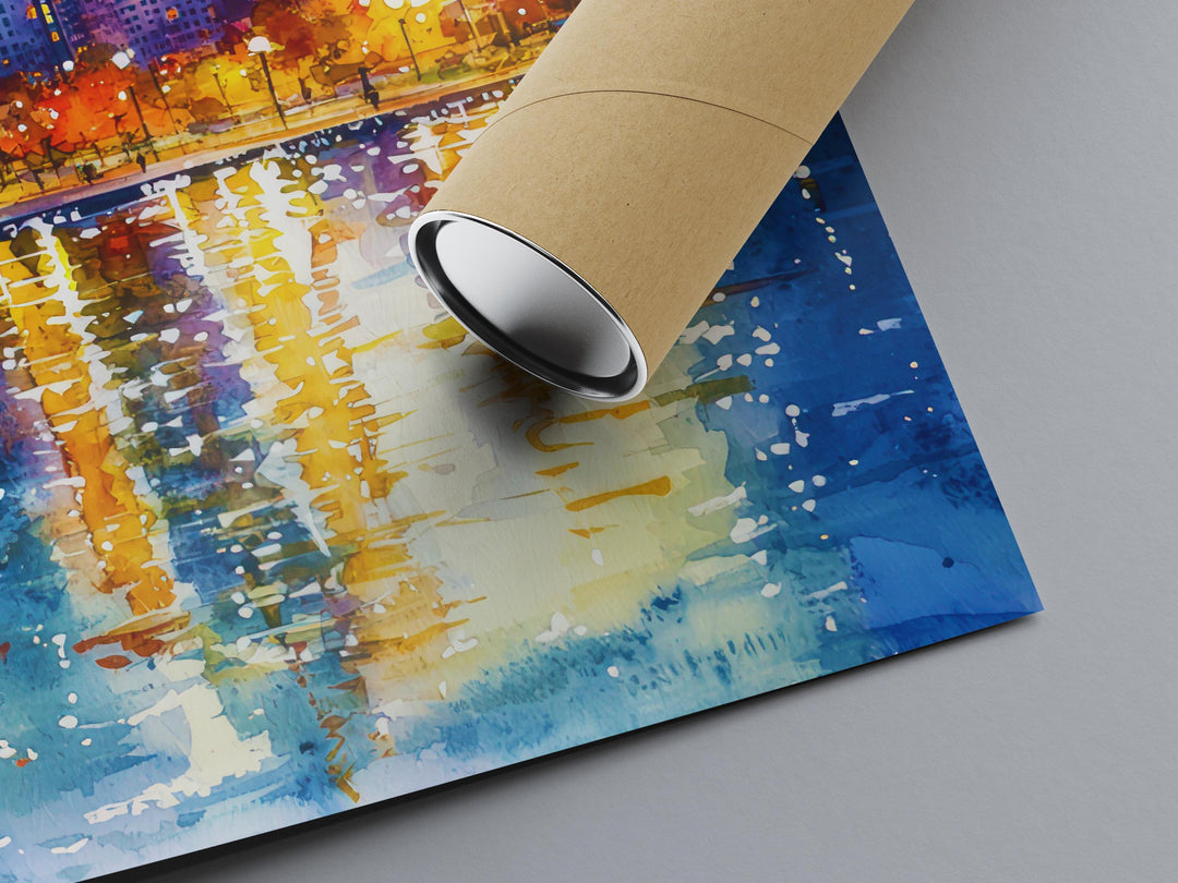 Chicago watercolor poster Wall Art Chicago Wall Hanging Home Décor Chicago Gift Art Lovers Illinois Art Lover Gift Illinois wall art