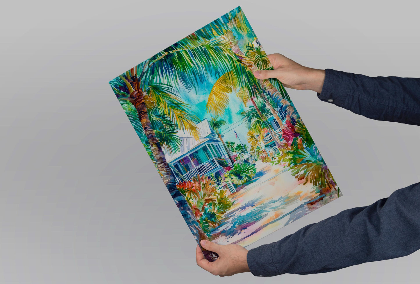 Key West watercolor poster Wall Art Key West Wall Hanging Home Décor Key West Gift Art Lovers Florida Art Lover Gift Florida wall art