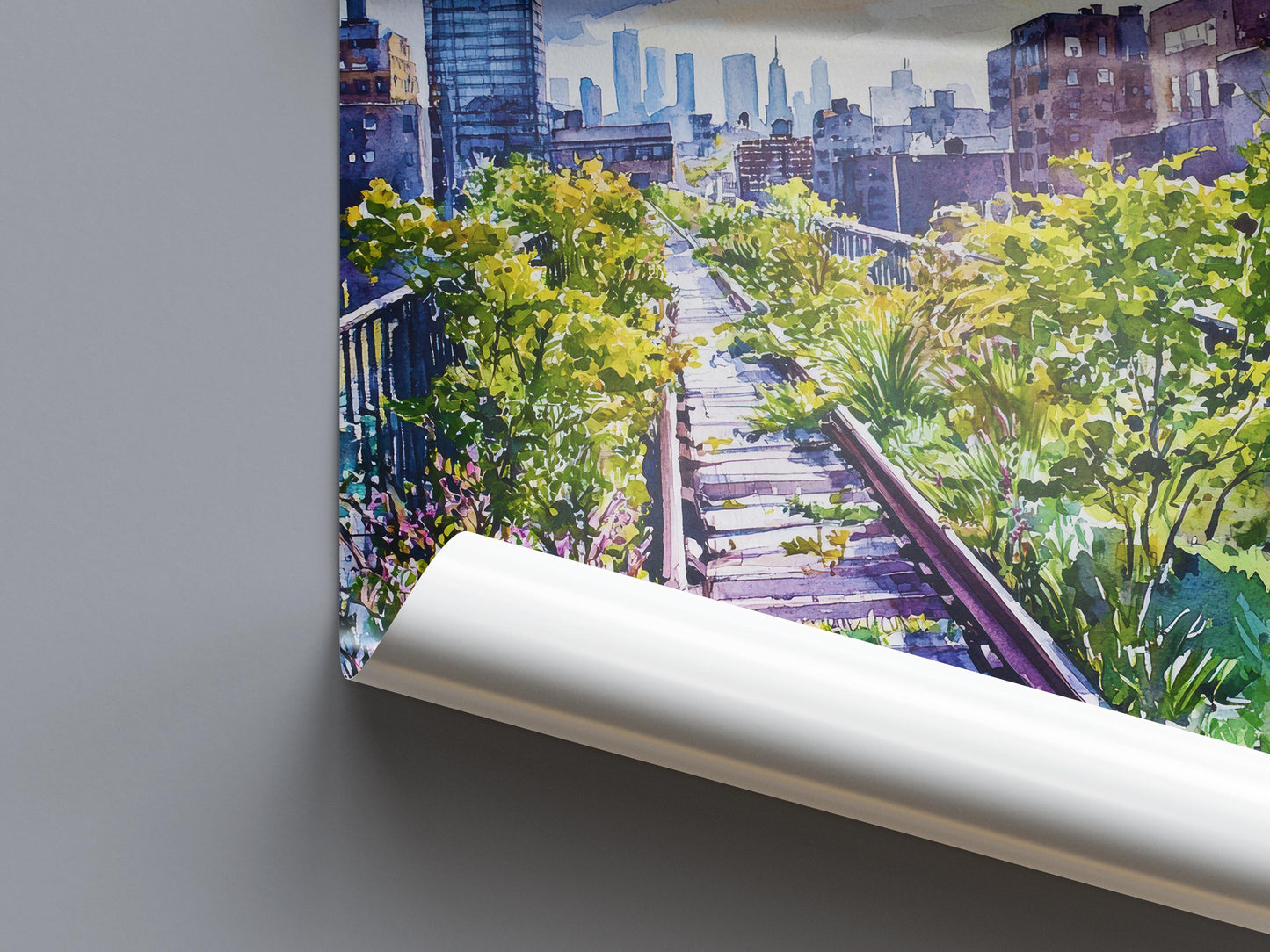 The High Line watercolor poster Wall Art The High Line Wall Hanging Home Décor The High Line Gift Art Lovers New York Art Lover Gift