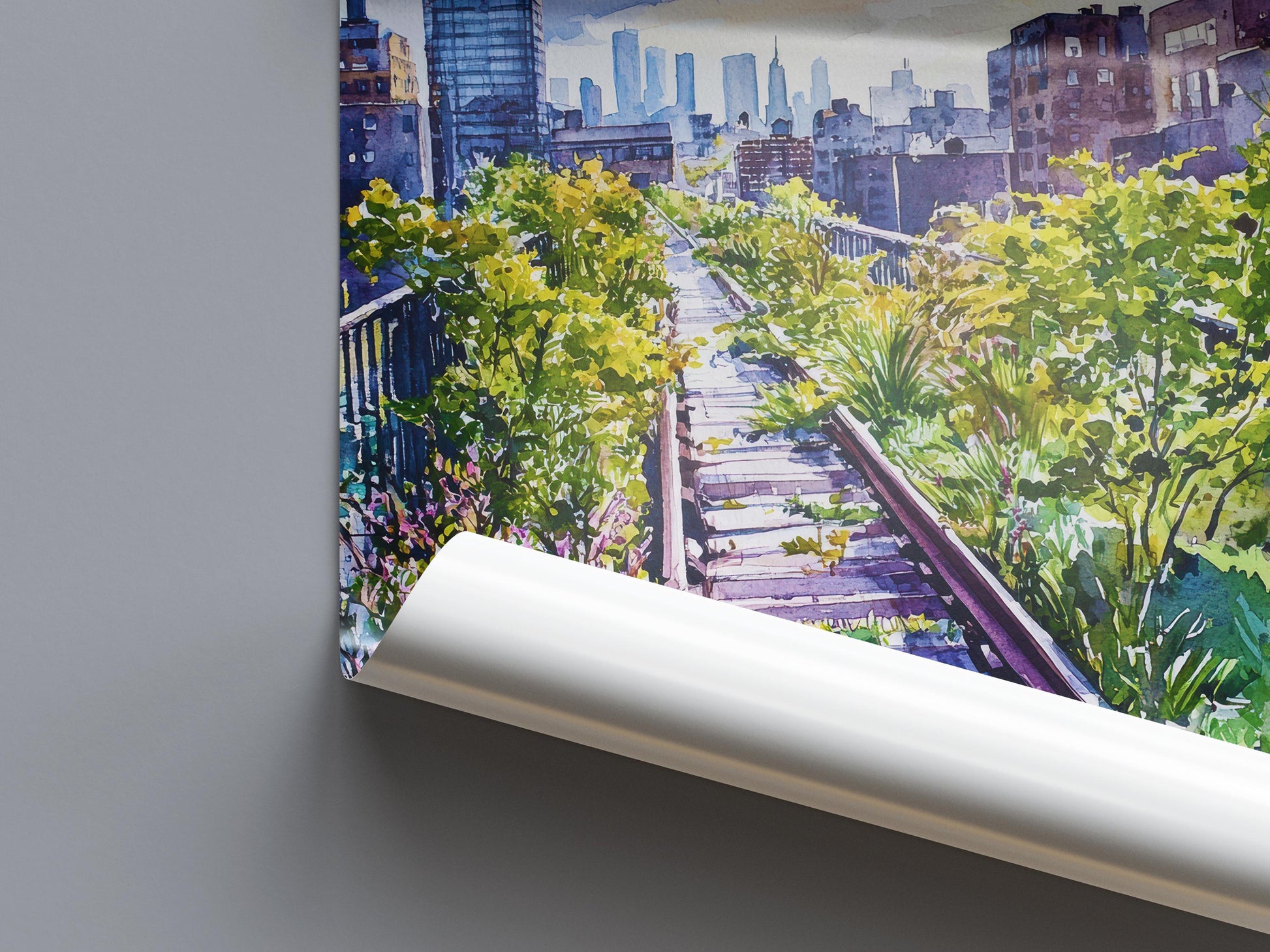 The High Line watercolor poster Wall Art The High Line Wall Hanging Home Décor The High Line Gift Art Lovers New York Art Lover Gift