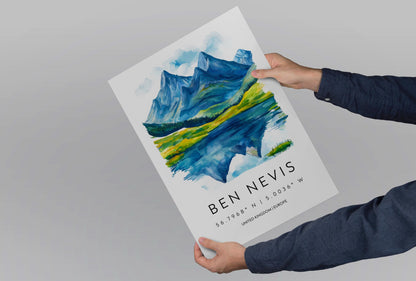 Ben Nevis Watercolor Poster Wall Art Ben Nevis Wall Hanging Home Décor Ben Nevis Gift Art Lovers Scotland Wall Art