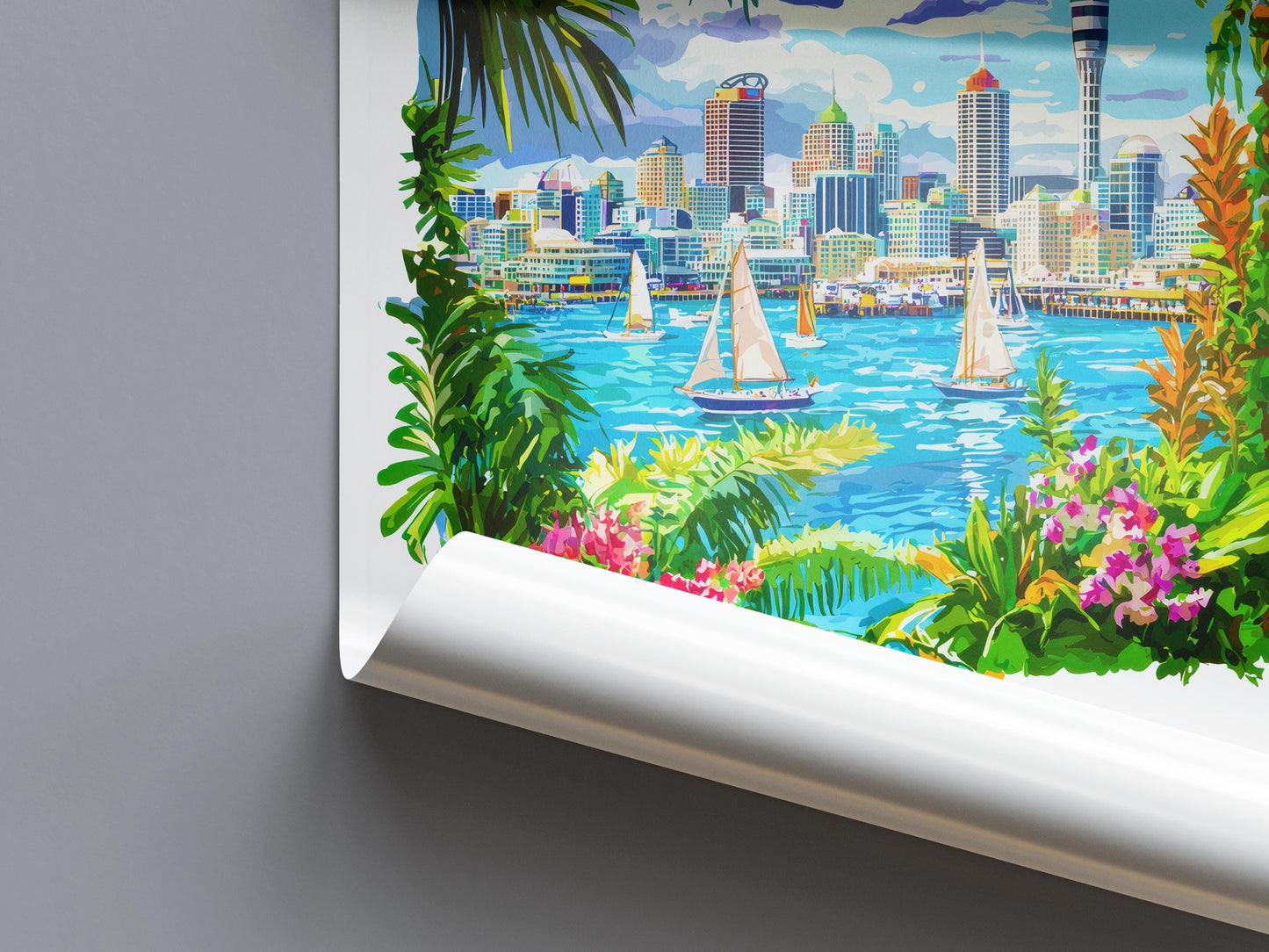 Auckland Watercolor Poster Wall Art Auckland Wall Hanging Home Décor Auckland Gift Art Lovers New Zealand Wall Art