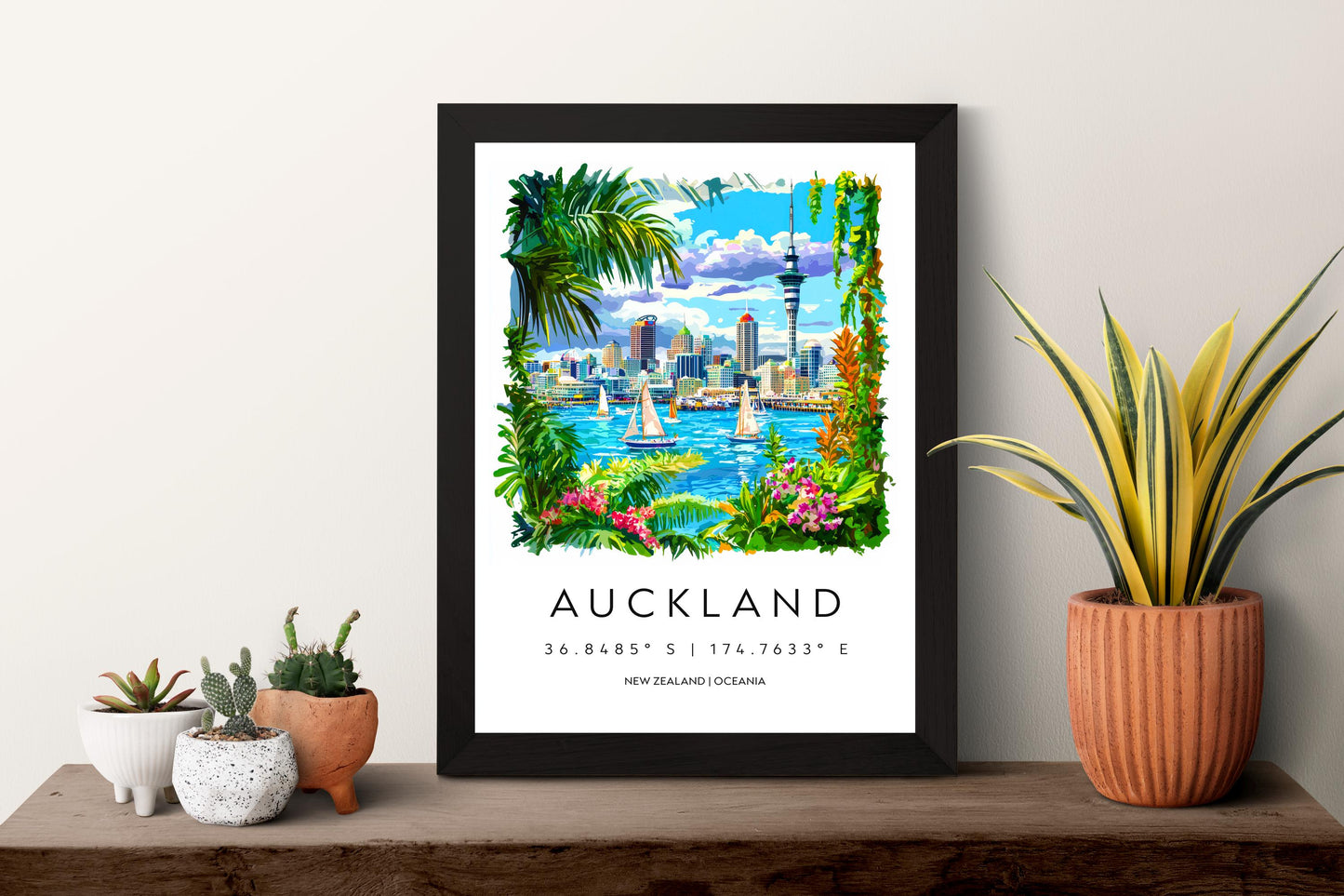 Auckland Watercolor Poster Wall Art Auckland Wall Hanging Home Décor Auckland Gift Art Lovers New Zealand Wall Art