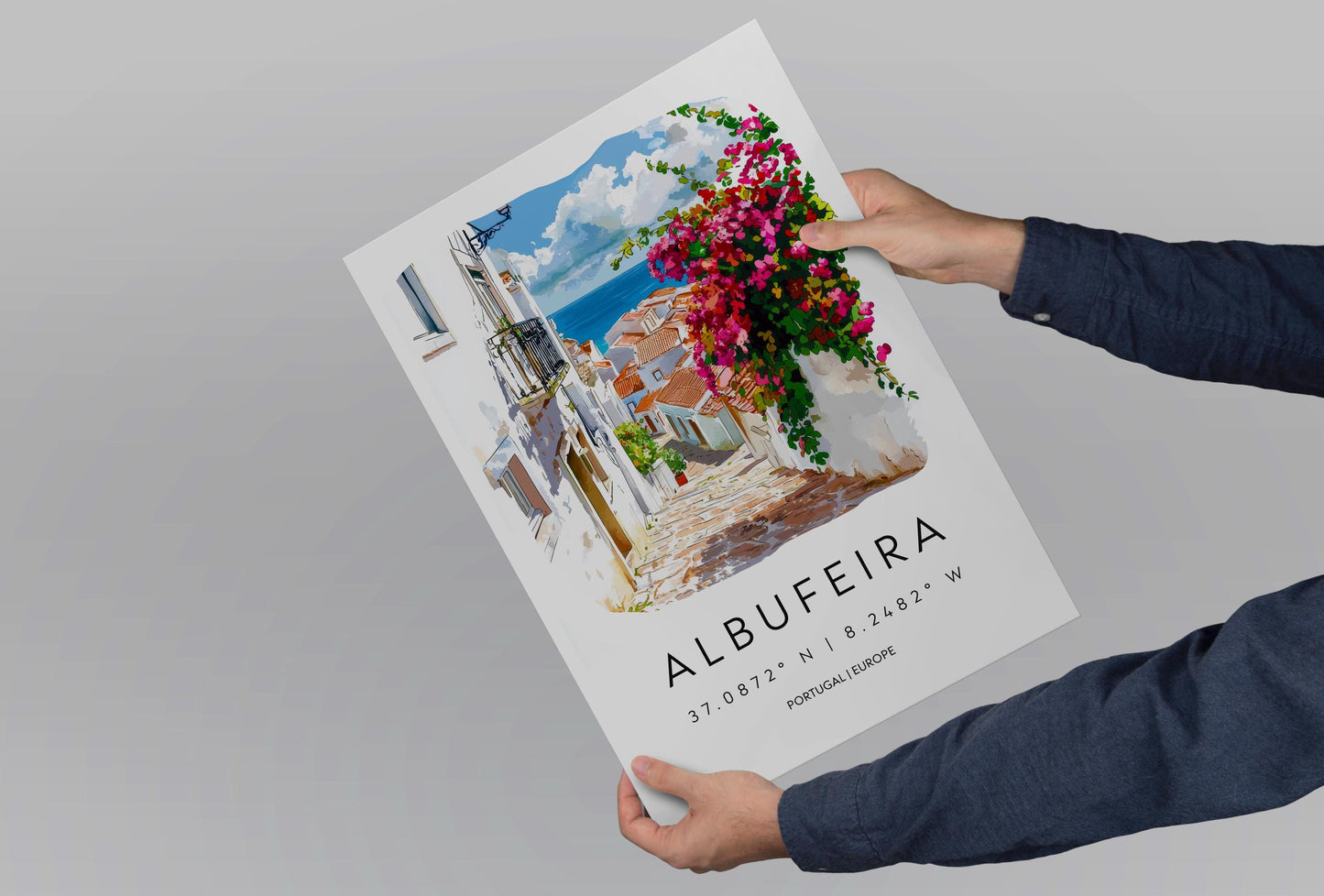 Albufeira Watercolor Poster Wall Art Albufeira Wall Hanging Home Décor Albufeira Gift Art Lovers Portugal Wall Art