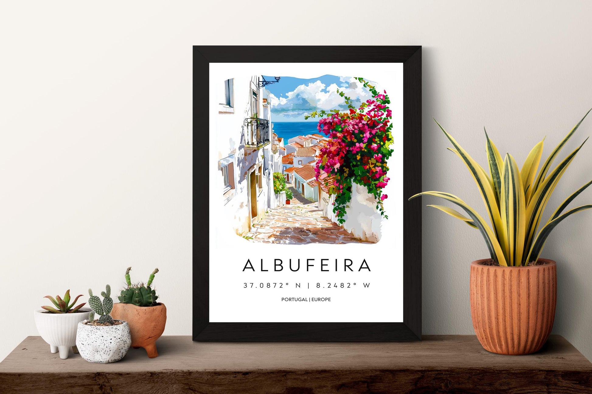 Albufeira Watercolor Poster Wall Art Albufeira Wall Hanging Home Décor Albufeira Gift Art Lovers Portugal Wall Art