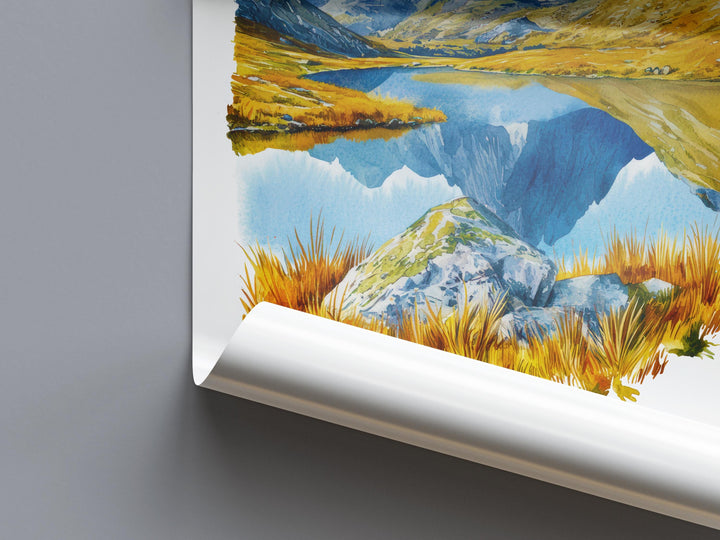 Snowdonia Watercolor Poster Wall Art Snowdonia Wall Hanging Home Décor Snowdonia Gift Art Lovers United Kingdom Wall Art