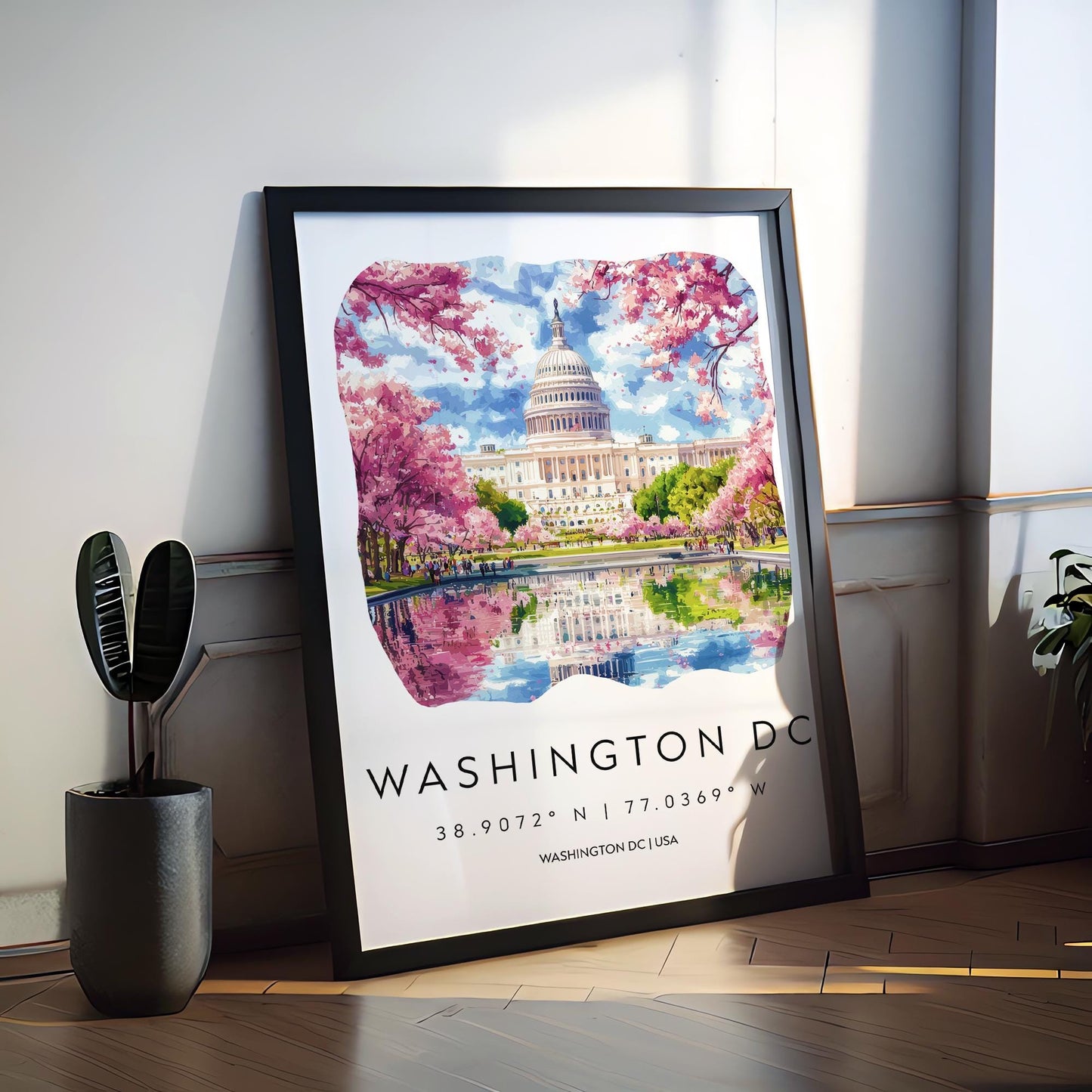 Washington D.C. Watercolor Poster Wall Art Washington D.C. Wall Hanging Home Décor Washington D.C. Gift Art Lovers United States Wall Art