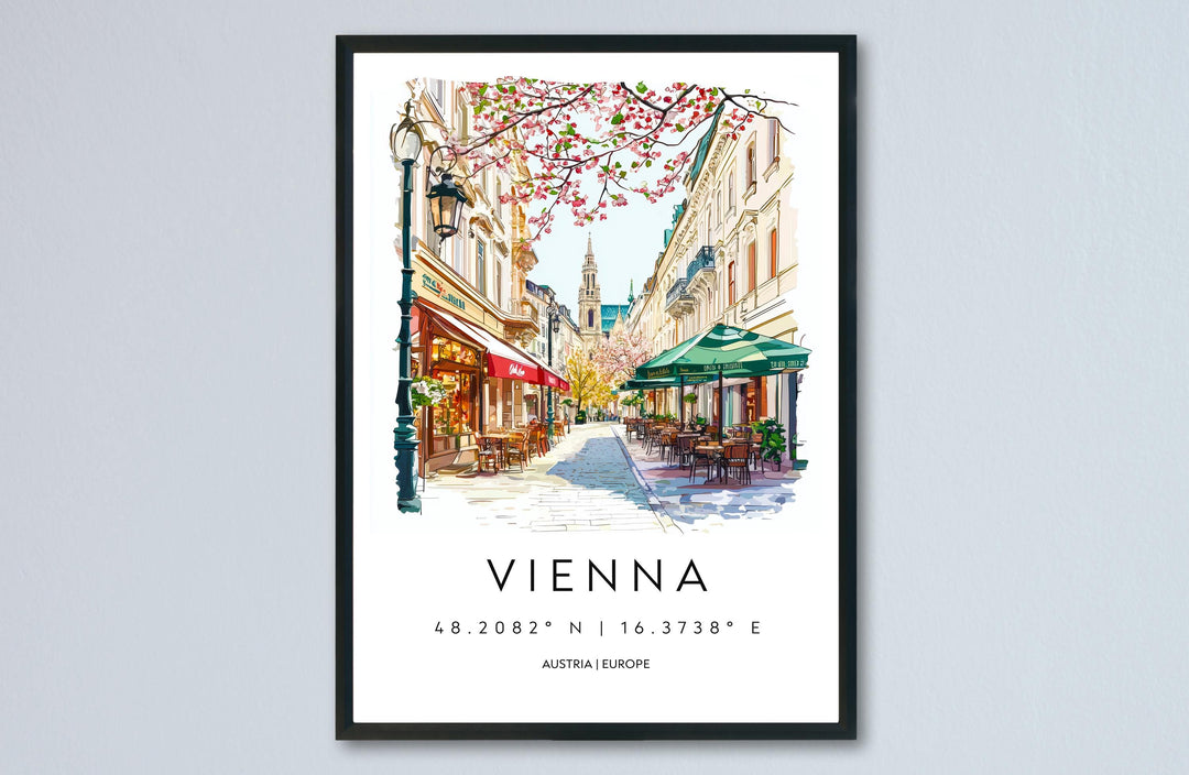 Vienna Watercolor Poster Wall Art Vienna Wall Hanging Home Décor Vienna Gift Art Lovers Austria Wall Art
