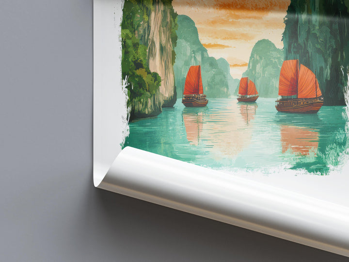 Ha Long Bay Watercolor Poster Wall Art Ha Long Bay Wall Hanging Home Décor Ha Long Bay Gift Art Lovers Vietnam Wall Art