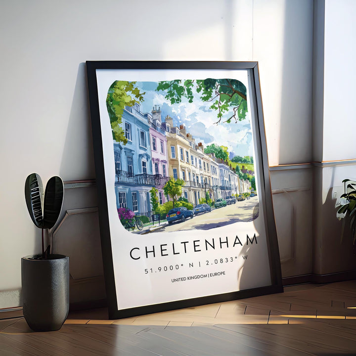Cheltenham Watercolor Poster Wall Art Cheltenham Wall Hanging Home Décor Cheltenham Gift Art Lovers United Kingdom Wall Art