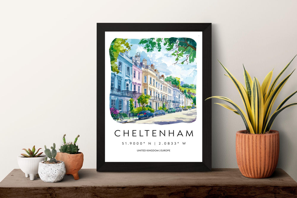 Cheltenham Watercolor Poster Wall Art Cheltenham Wall Hanging Home Décor Cheltenham Gift Art Lovers United Kingdom Wall Art