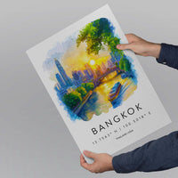 Bangkok watercolor poster Wall Art Bangkok Wall Hanging Home Décor Bangkok Gift Art Lovers Thailand Art Lover Gift