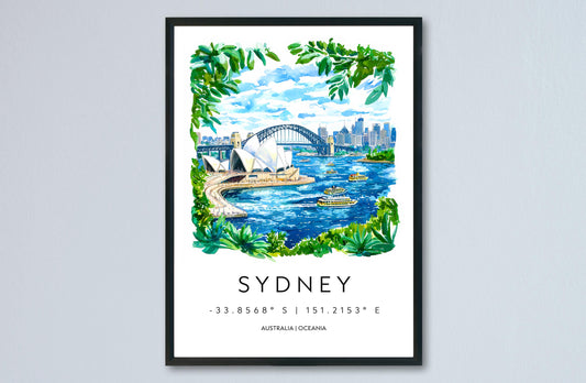 Sydney Opera House Watercolor Poster Wall Art Sydney Opera House Wall Hanging Home Décor Sydney Opera House Gift Art Lovers Australia Art