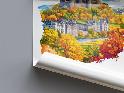 Stirling Watercolor Poster Wall Art Stirling Wall Hanging Home Décor Stirling Gift Art Lovers Scotland Wall Art