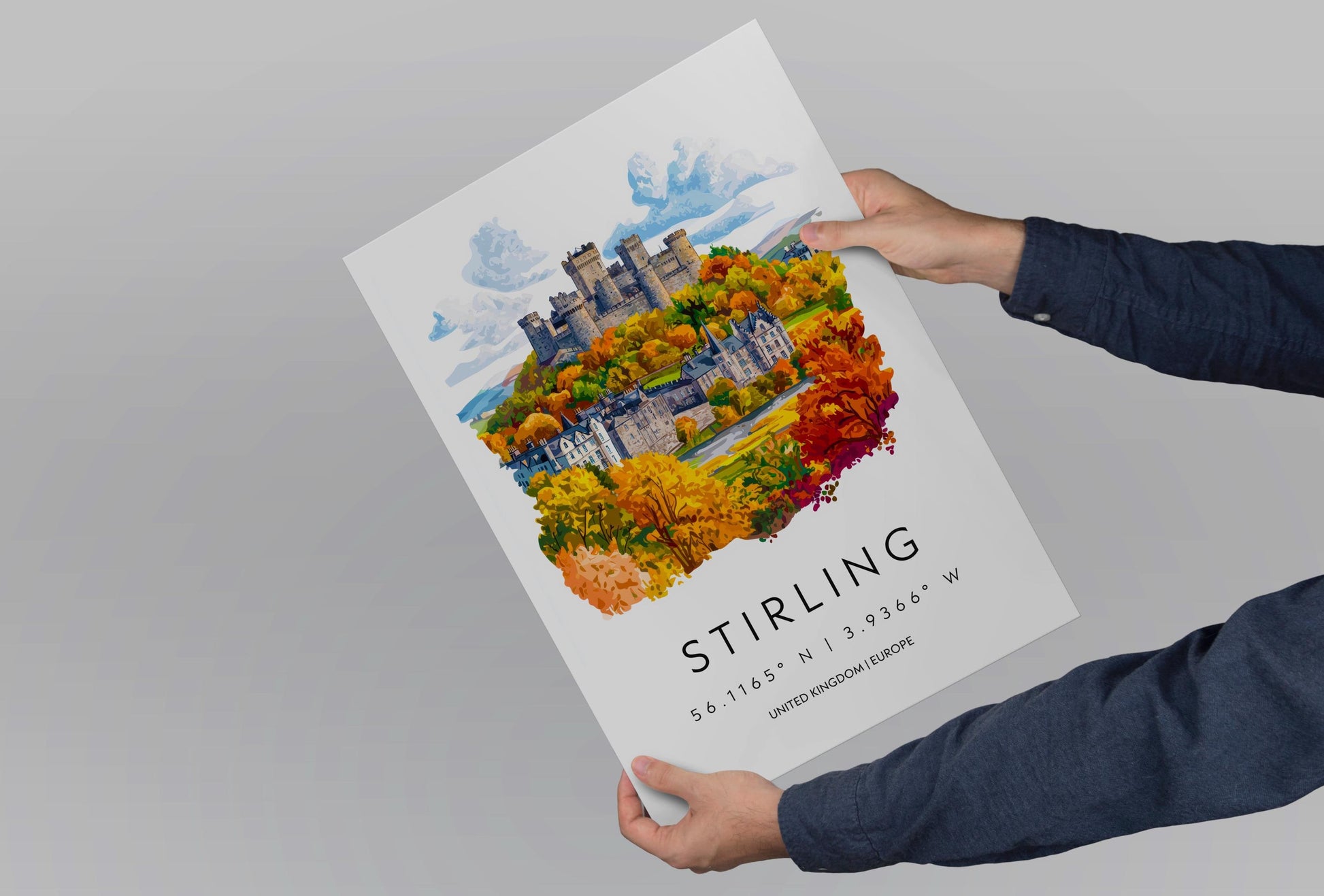 Stirling Watercolor Poster Wall Art Stirling Wall Hanging Home Décor Stirling Gift Art Lovers Scotland Wall Art