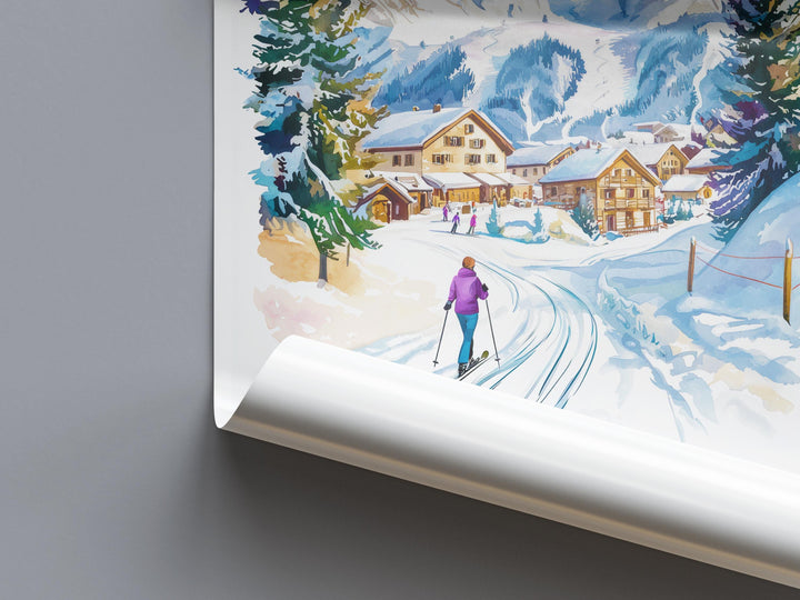 St Anton Watercolor Poster Wall Art St Anton Wall Hanging Home Décor St Anton Gift Art Lovers Austria Wall Art