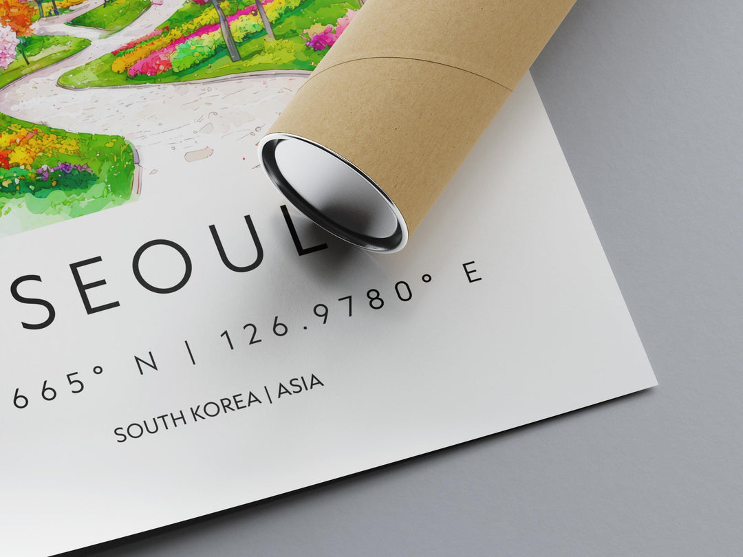 Seoul Watercolor Poster Wall Art Seoul Wall Hanging Home Décor Seoul Gift Art Lovers South Korea Wall Art