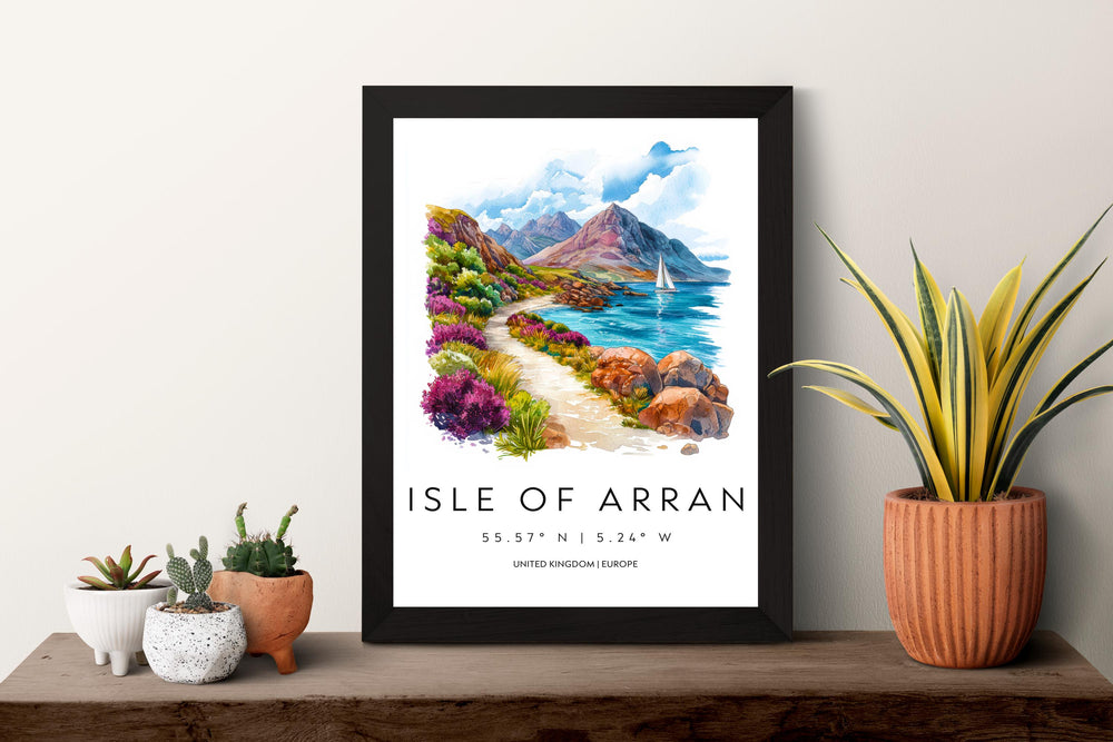 Isle of Arran Watercolor Poster Wall Art Isle of Arran Wall Hanging Home Décor Isle of Arran Gift Art Lovers Scotland Wall Art