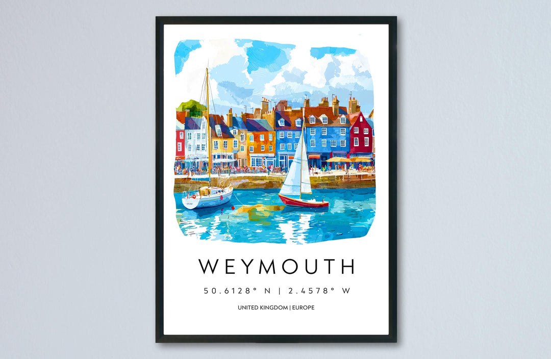 Weymouth Watercolor Poster Wall Art Weymouth Wall Hanging Home Décor Weymouth Gift Art Lovers United Kingdom Wall Art