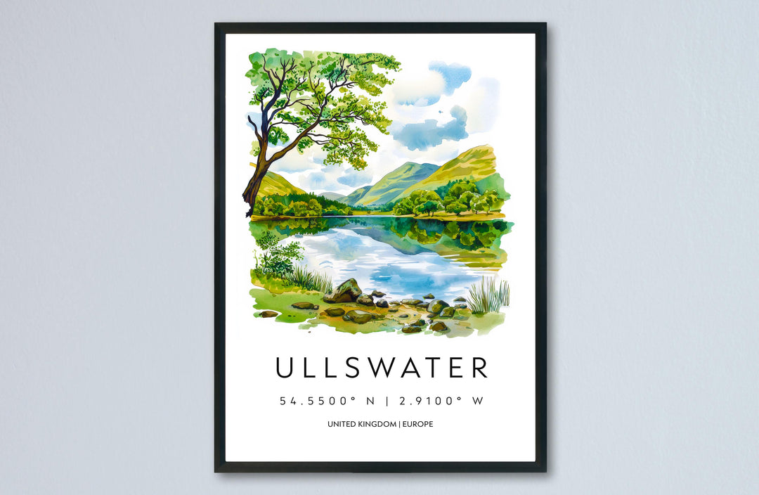 Ullswater Watercolor Poster Wall Art Ullswater Wall Hanging Home Décor Ullswater Gift Art Lovers United Kingdom Wall Art